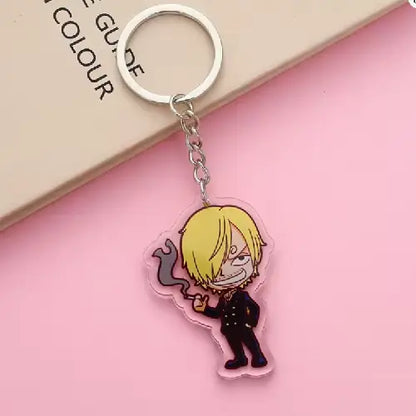 One Piece Luffy & Zoro Acrylic Ring Keychain Set – Anime Bag Charm