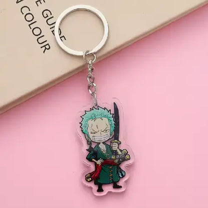 One Piece Luffy & Zoro Acrylic Ring Keychain Set – Anime Bag Charm