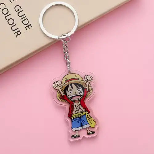 One Piece Luffy & Zoro Acrylic Ring Keychain Set – Anime Bag Charm