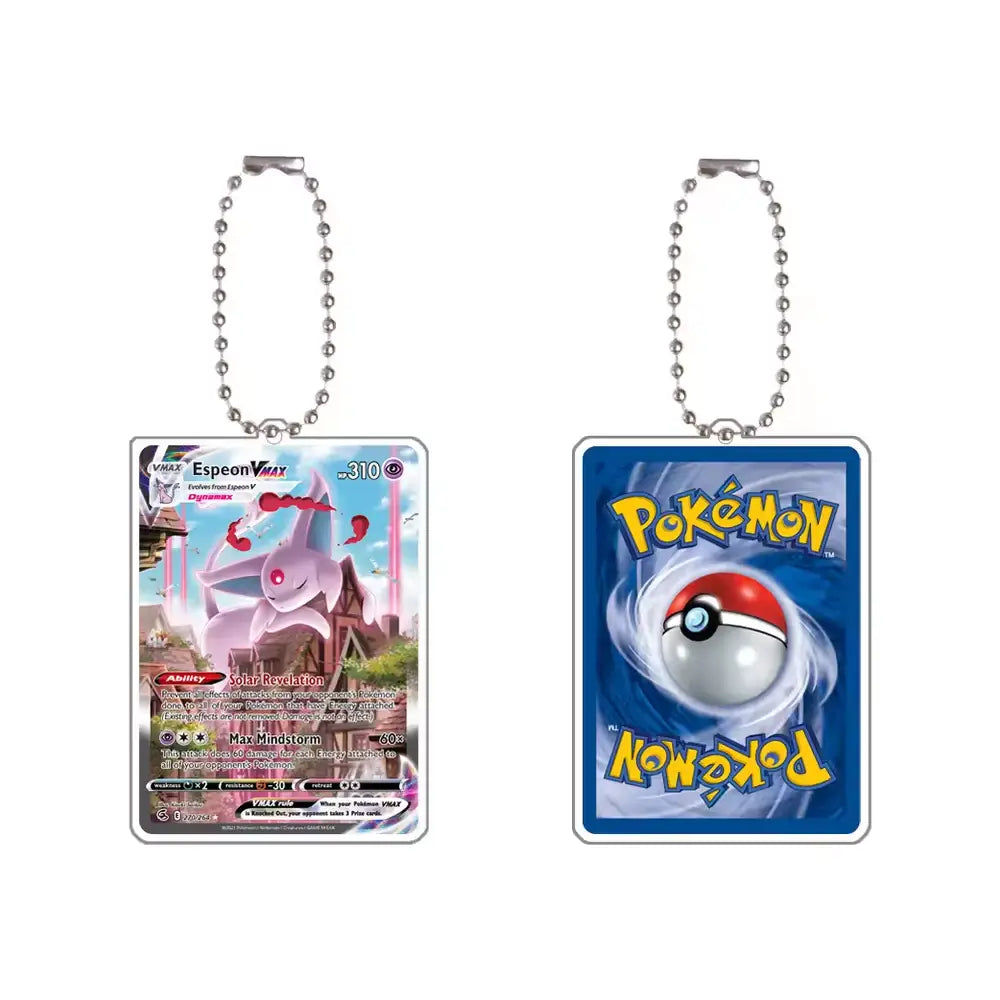 Pokémon Card Acrylic Keychain – Charizard, Gengar, Mewtwo & Eeveelutions