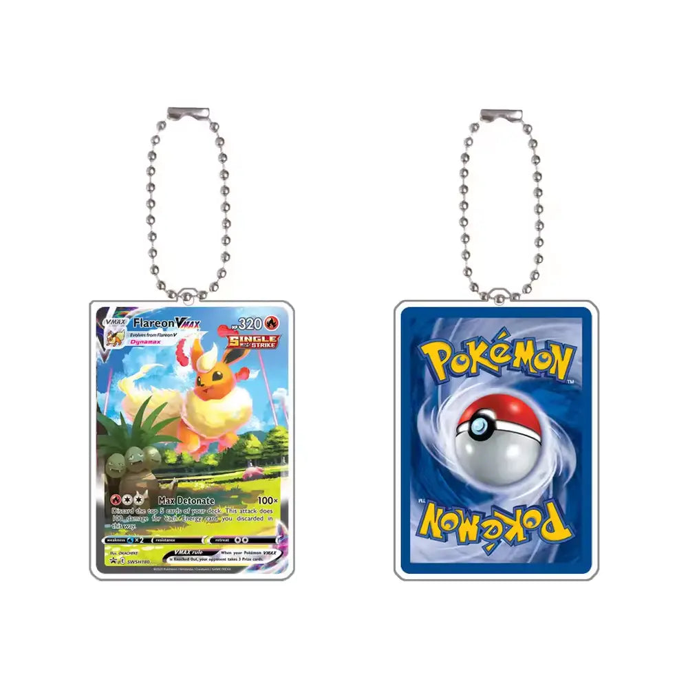Pokémon Card Acrylic Keychain – Charizard, Gengar, Mewtwo & Eeveelutions