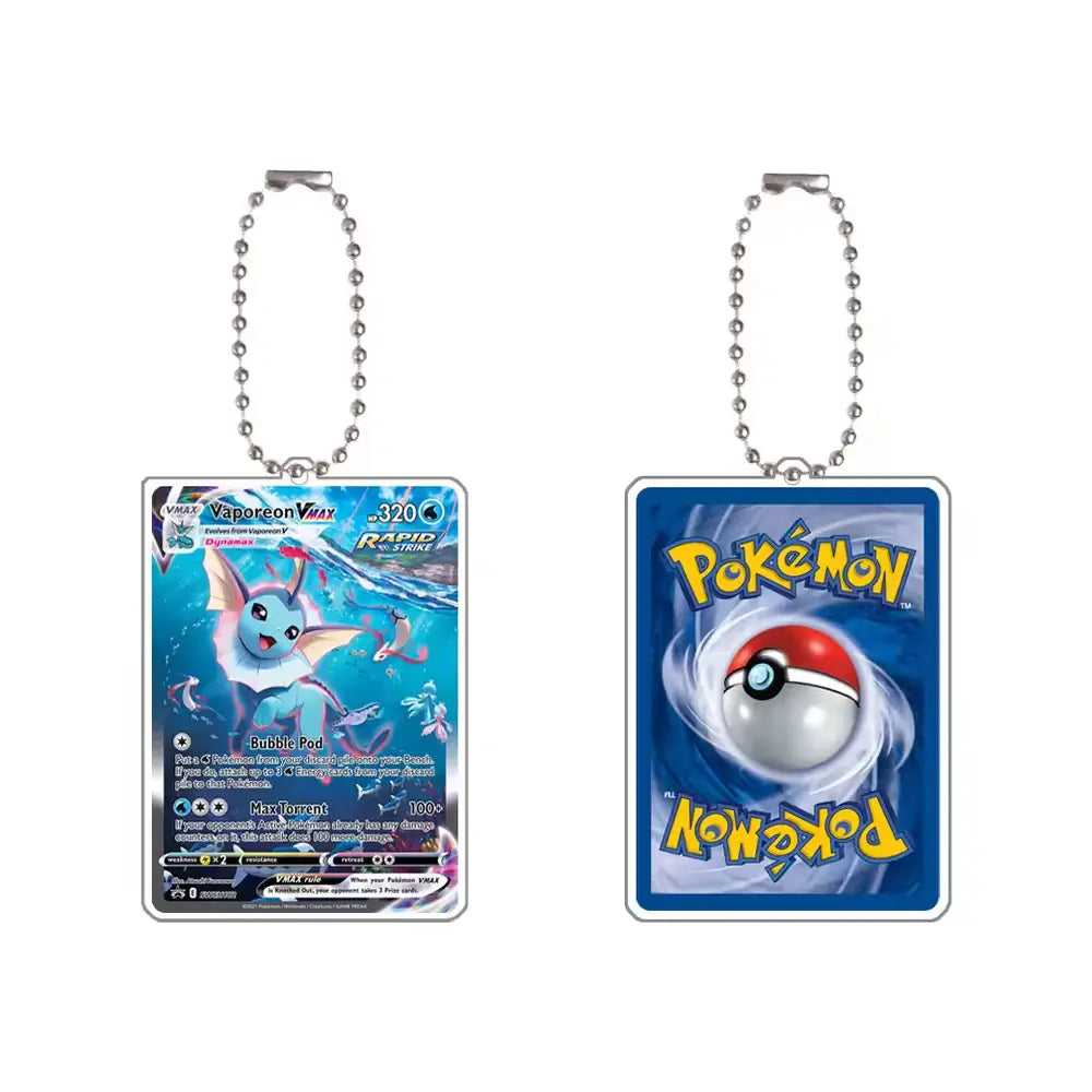 Pokémon Card Acrylic Keychain – Charizard, Gengar, Mewtwo & Eeveelutions