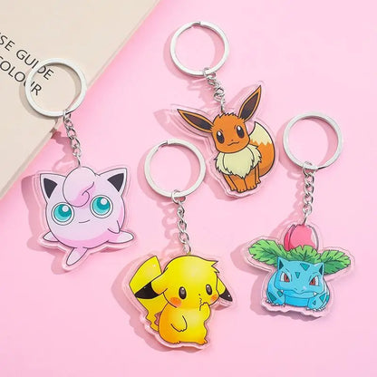 Cute Pokémon Acrylic Keychain – Pikachu, Komala, Bulbasaur & More