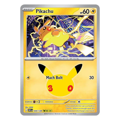 Pokémon TCG English Pikachu Rare 030/128 30C - Near Mint (NM)