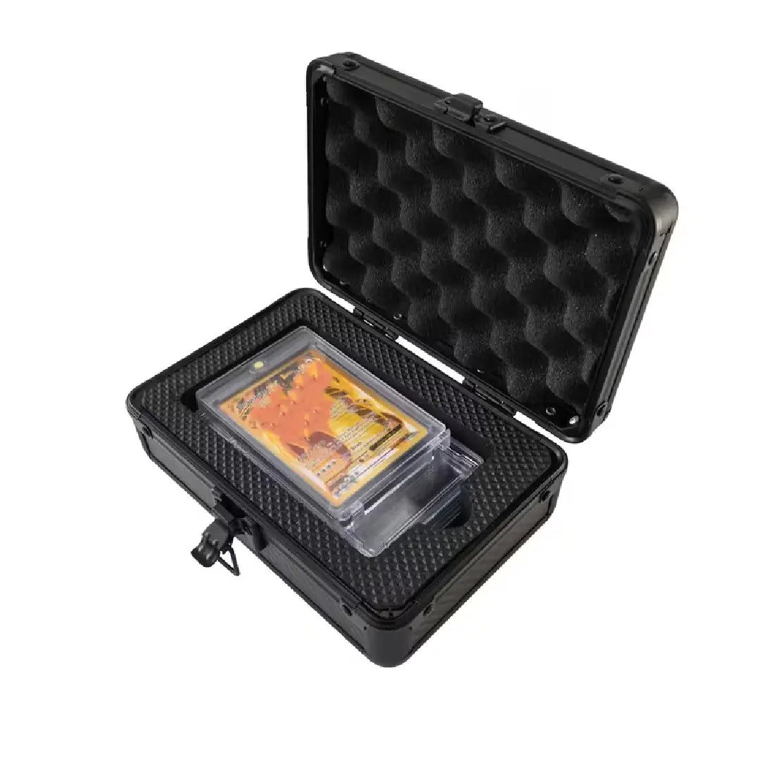 Carbon Fiber Trading Card Storage Case with Removable Dividers for PSA BGS CGC Graded Slabs