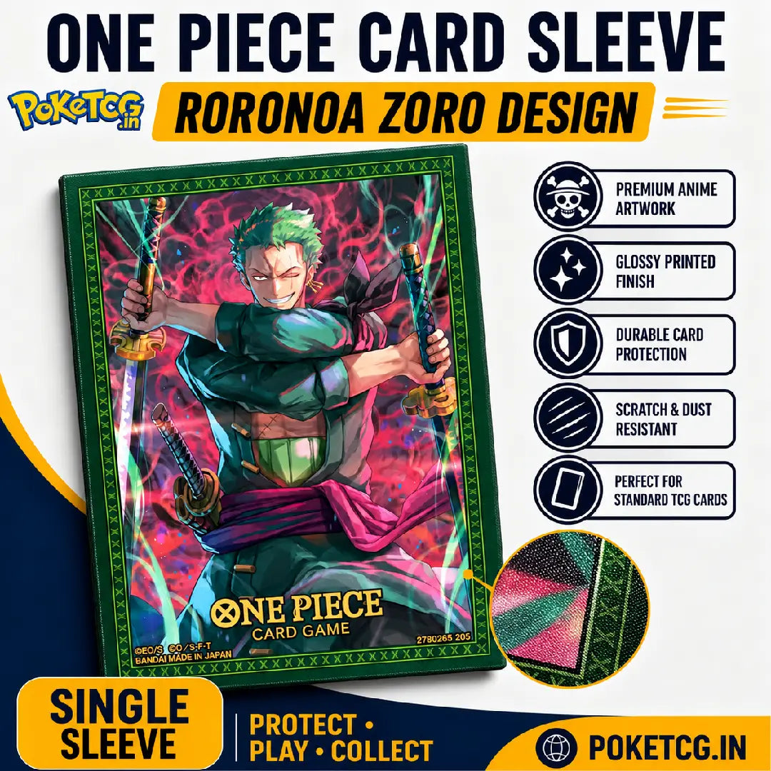 One Piece TCG Official Roronoa Zoro Card Sleeves for Trading Card Protection