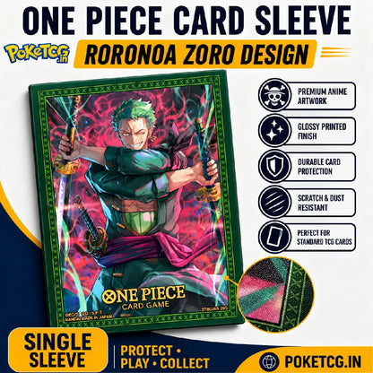 One Piece TCG Official Roronoa Zoro Card Sleeves for Trading Card Protection