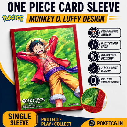 One Piece TCG Official Monkey D. Luffy Card Sleeves for Trading Card Protection