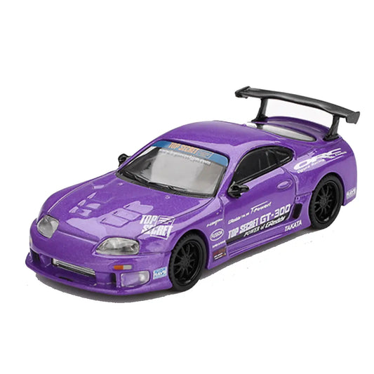 MINI GT Toyota Supra (A80) Top Secret GT-300 Top Secret Purple – 1:64 JDM Diecast Collectible Car