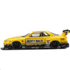 MINI GT Nissan LB-ER34 Super Silhouette Skyline Sport Yellow 2026 – 1:64 Liberty Walk Diecast Model Car