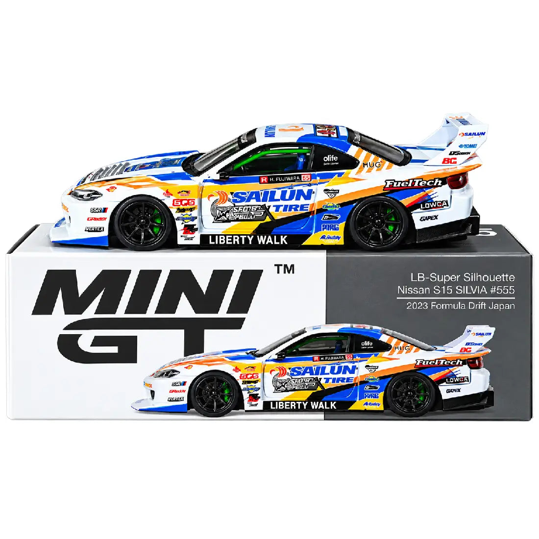 MINI GT Nissan LB-Super Silhouette S15 Silvia Liberty Walk – 1:64 JDM Diecast Collectible Car