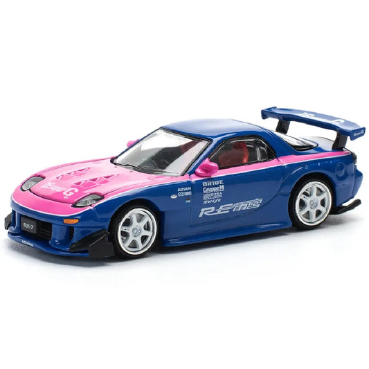 POP RACE Mazda RX-7 FC3S RE-Amemiya STREET7 Chrome PR640592 – 1:64 Premium JDM Diecast Model Car