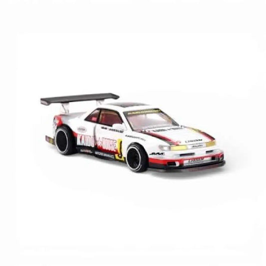 Kaido House x MINI GT Nissan Silvia S13-R Circuit Spec V1 White KHMG251 – 1:64 Premium JDM Diecast Model Car