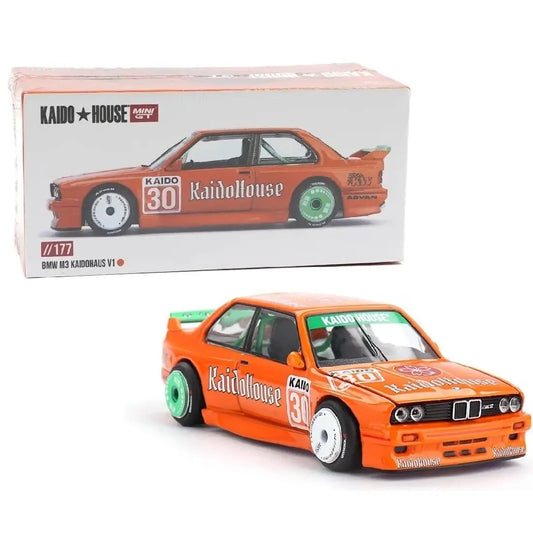 Kaido House x MINI GT BMW M3 E30 Kaidohaus V1 Orange KHMG177 – 1:64 Premium Diecast Model Car