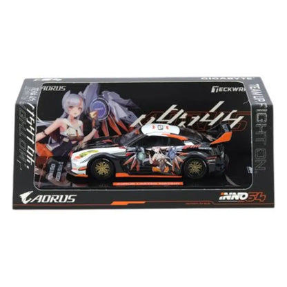 INNO64 Nissan GT-R R35 Widebody AORUS X INNO64 Limited Edition Black & White – 1:64 Diecast Model Car