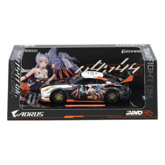 INNO64 Nissan GT-R R35 Widebody AORUS X INNO64 Limited Edition Black & White – 1:64 Diecast Model Car