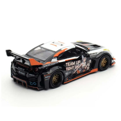 INNO64 Nissan GT-R R35 Widebody AORUS X INNO64 Limited Edition Black & White – 1:64 Diecast Model Car