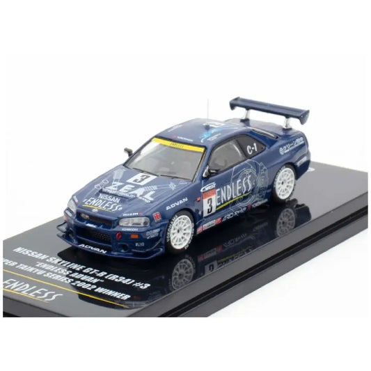 INNO64 Nissan Skyline GT-R R34 #3 ENDLESS ADVAN Super Taikyu Series 2002 Winner – 1:64 Premium Diecast Model Car