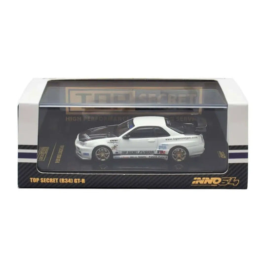 INNO64 Nissan Skyline GT-R R34 Top Secret White IN64-R34TS-WHI – 1:64 Premium JDM Diecast Model Car