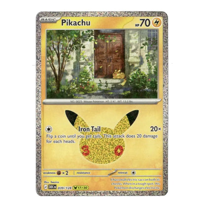 Pikachu 039/128 17/30 ME: 30th Celebration English Pokémon Card