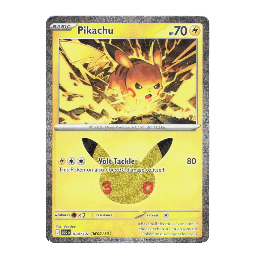 Pikachu 024/128 ME 30th Celebration Pokémon Card | PokeTCG – PokéTCG