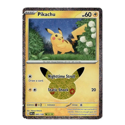 Pikachu Holo Rare 045/128 ME: 30th Celebration English Pokémon Card NM