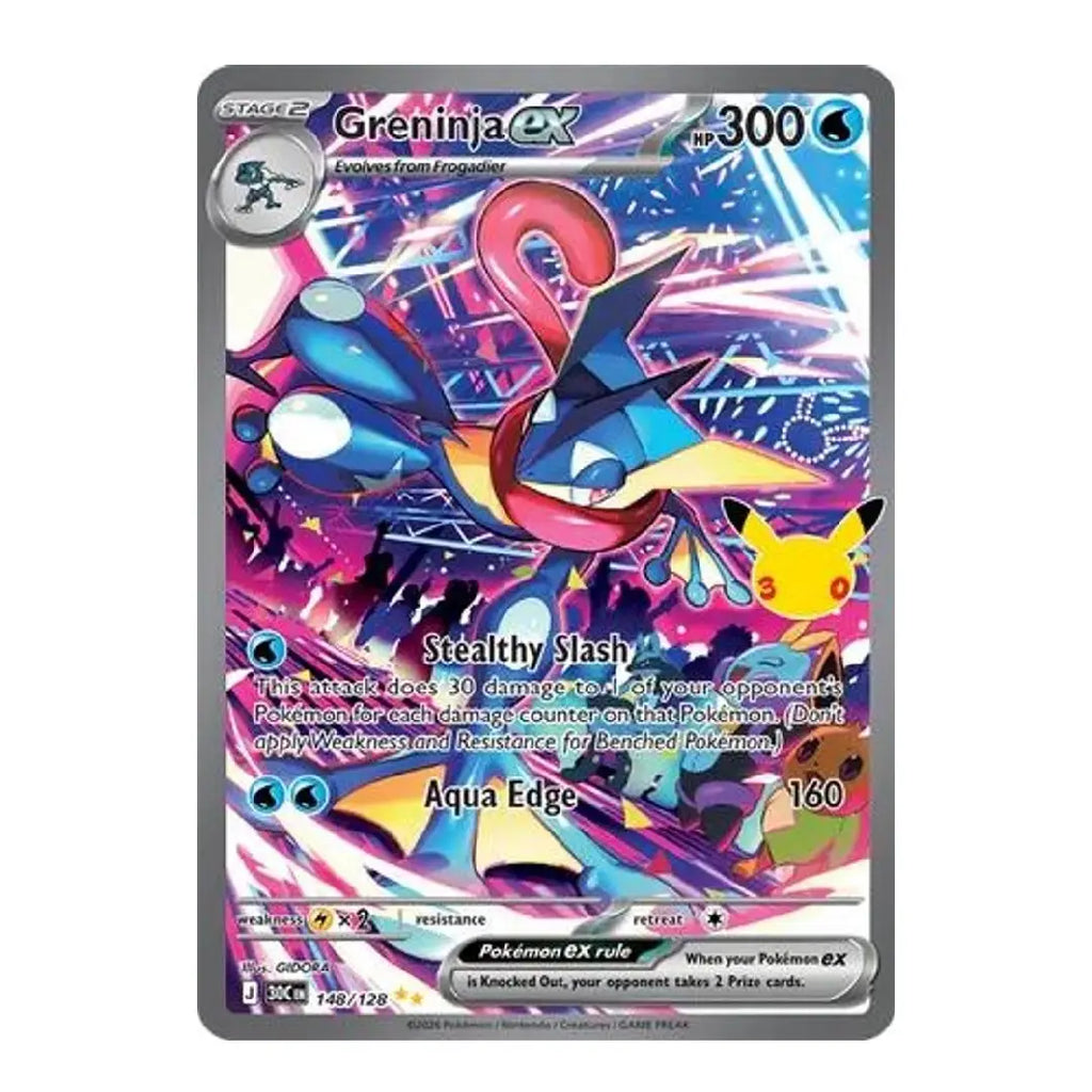 Greninja ex 148/128 ME: 30th Celebration Special Illustration Rare English Pokémon Card