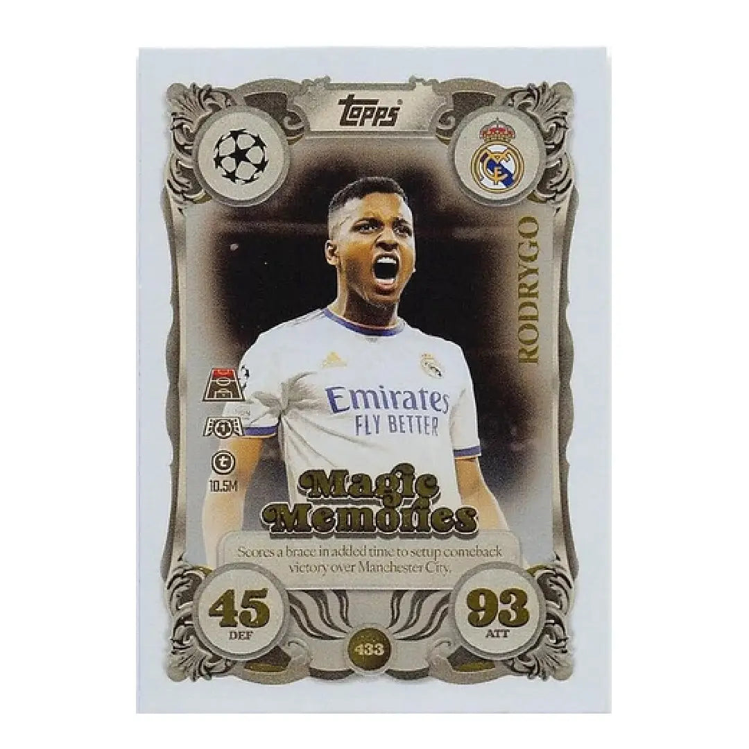 Match Attax 2025/2026 Rodrygo Magic Memories Football Trading Card
