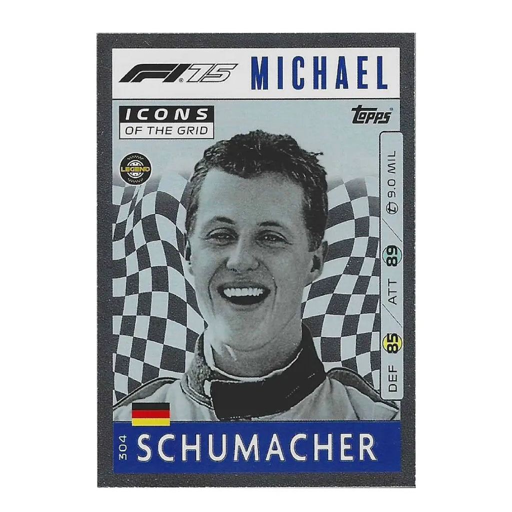 2025 Topps Turbo Attax #304 Michael Schumacher Icons of the Grid F1 Trading Card