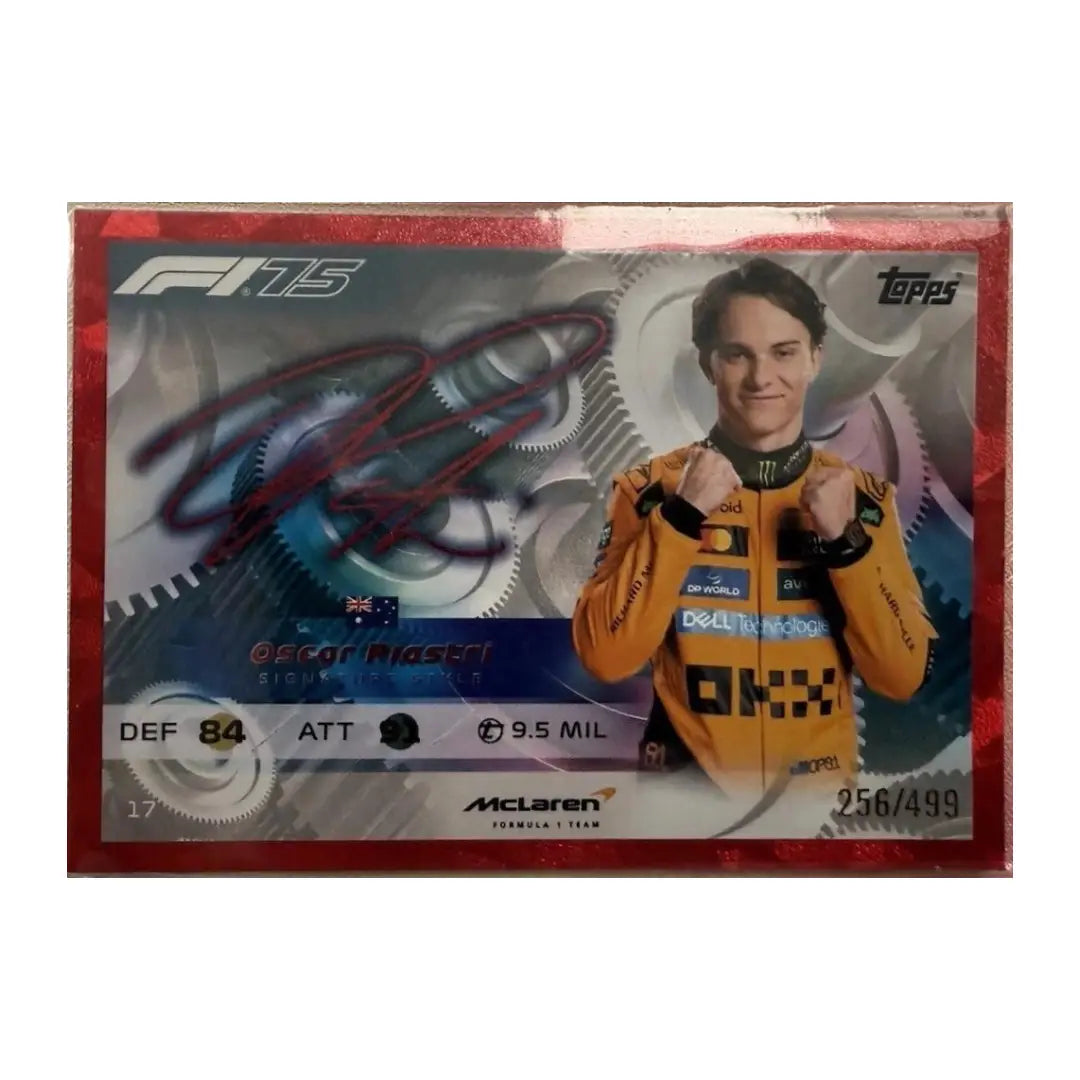 2025 Topps Turbo Attax F1 #17 Oscar Piastri Pink Signature Style Trading Card