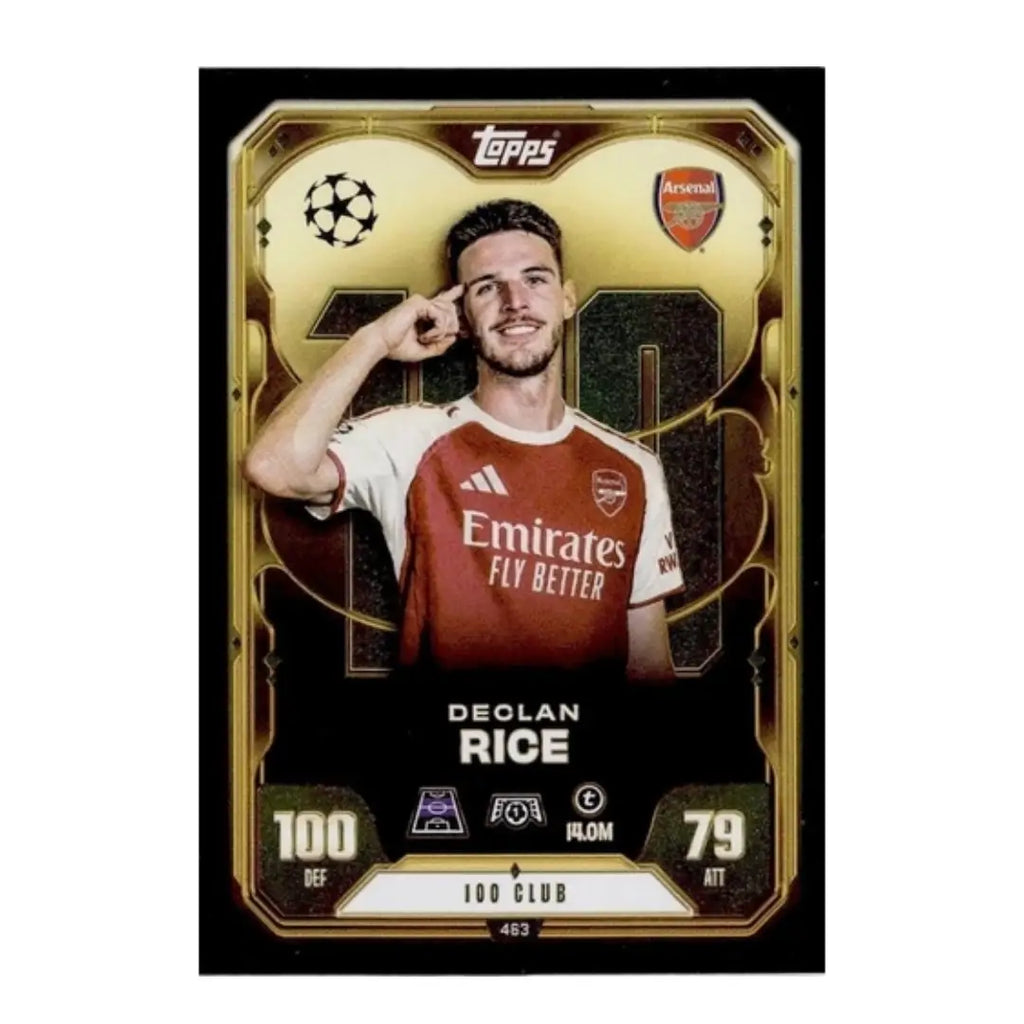 2025/26 Topps Match Attax Declan Rice 100 Club Football Trading Card