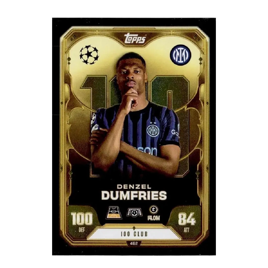 2025/26 Topps Match Attax Denzel Dumfries 100 Club Football Trading Card