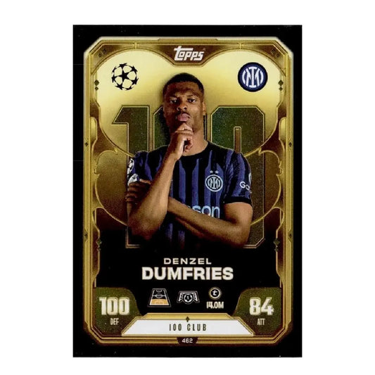 2025/26 Topps Match Attax Denzel Dumfries 100 Club Football Trading Card