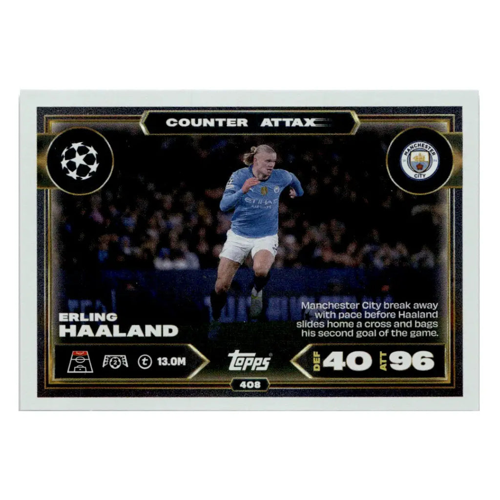 2025/26 Topps Match Attax Erling Haaland Counter Attack No. 408 Football Trading Card