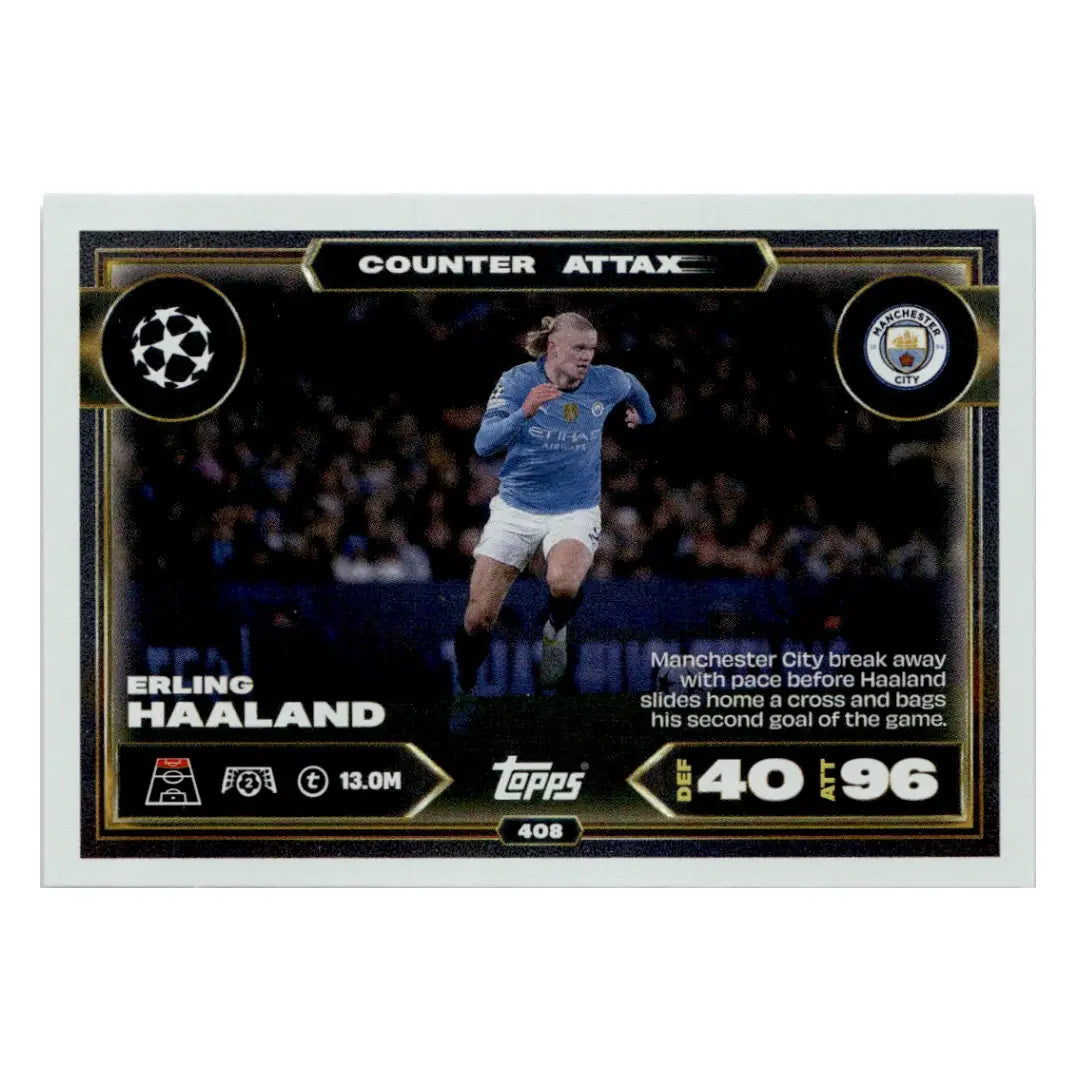 2025/26 Topps Match Attax Erling Haaland Counter Attack No. 408 Football Trading Card
