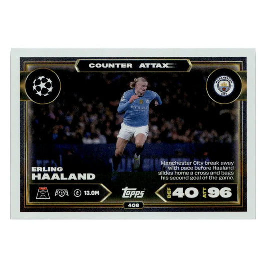 2025/26 Topps Match Attax Erling Haaland Counter Attack No. 408 Football Trading Card