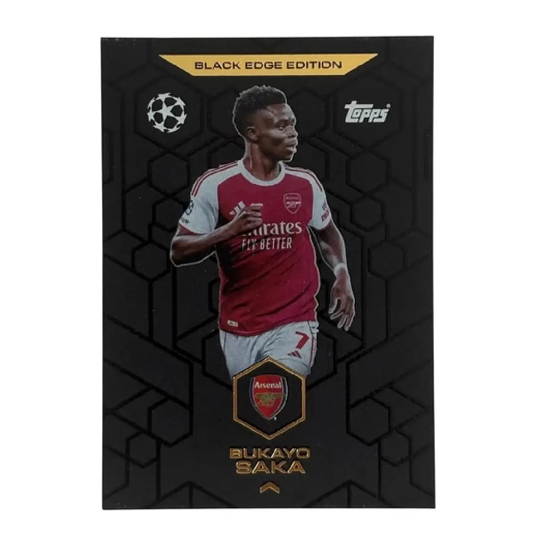 2025/26 Topps Match Attax Bukayo Saka Black Edge Limited Edition Football Trading Card