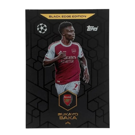 2025/26 Topps Match Attax Bukayo Saka Black Edge Limited Edition Football Trading Card