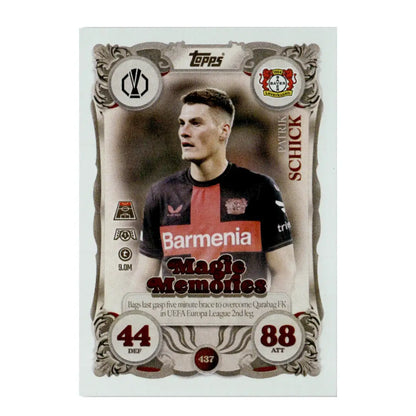 2025/26 Topps Match Attax Patrik Schick Magic Memories No. 437 Football Trading Card