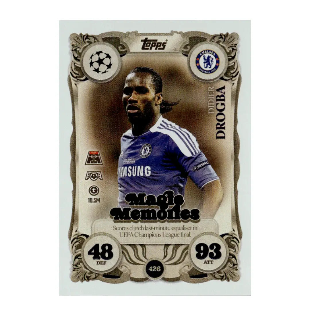 2025/26 Topps Match Attax Didier Drogba Magic Memories No. 426 Football Trading Card