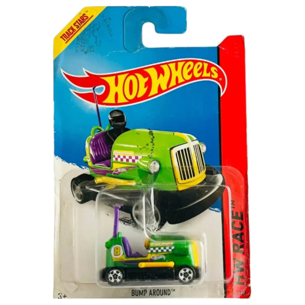 Hot Wheels Bump Around Green Imported Mainline – 1:64 Diecast Bumper Car