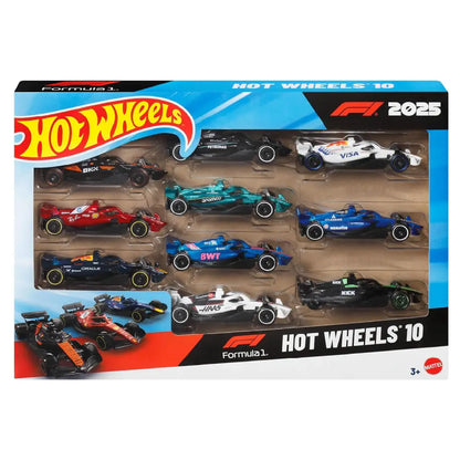 Hot Wheels Formula 1 2025 Racing Teams 10-Pack JMM24 – 1:64 Diecast F1 Cars Set