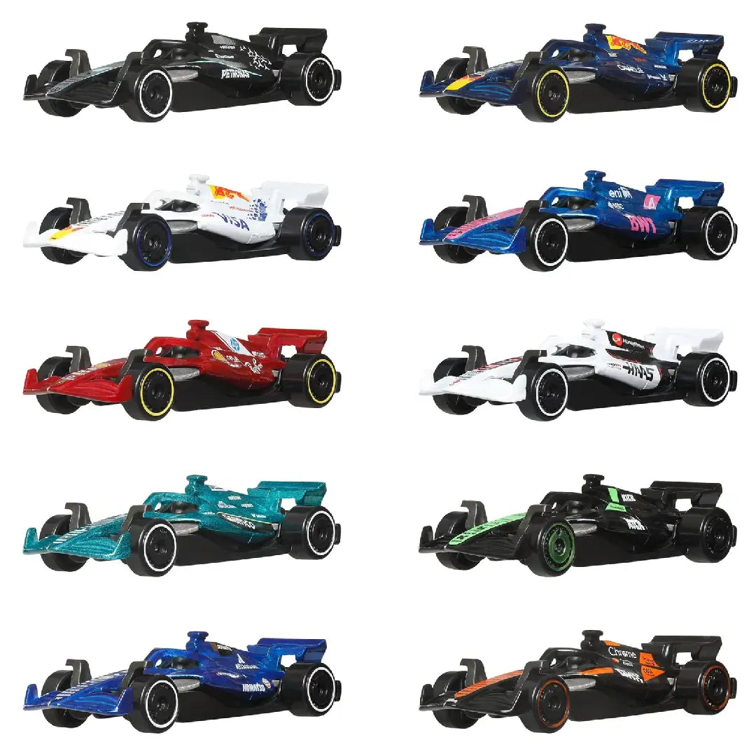 Hot Wheels Formula 1 2025 Racing Teams 10-Pack JMM24 – 1:64 Diecast F1 Cars Set