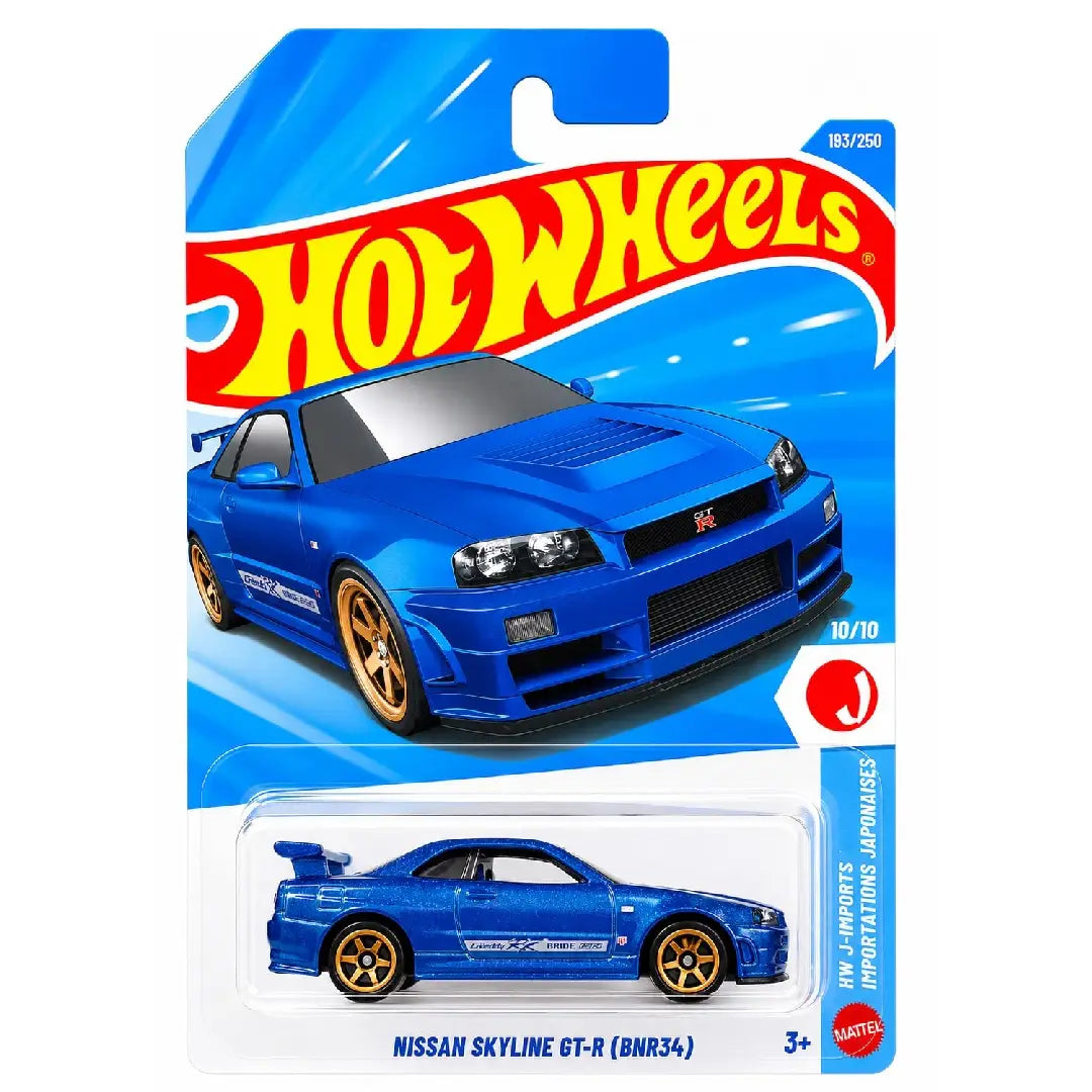 Hot Wheels Nissan Skyline GT-R (BNR34) HW J-Imports – 1:64 JDM Diecast Car