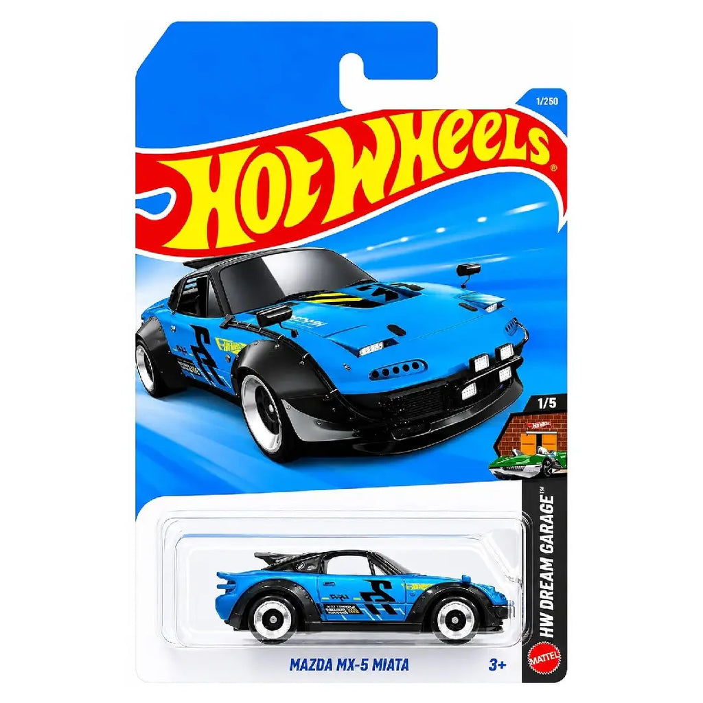 Hot Wheels Mazda MX-5 Miata Blue 2026 HW Dream Garage 1/250 JJL03 – 1:64 Diecast JDM Car