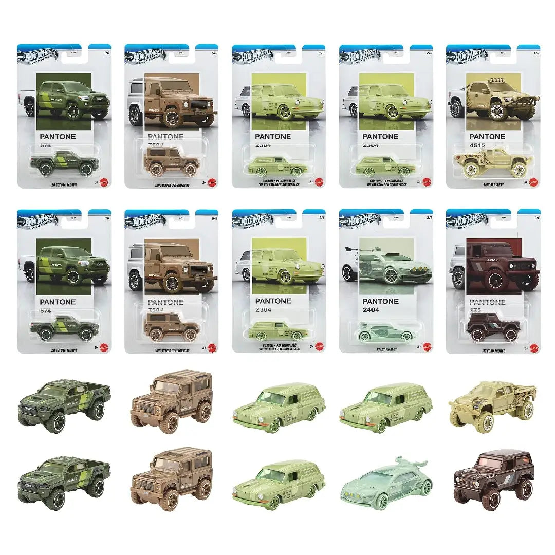 Hot Wheels Pantone Off-Road Rally 10-Car Box Set JKY47-986B – 1:64 Diecast Collection
