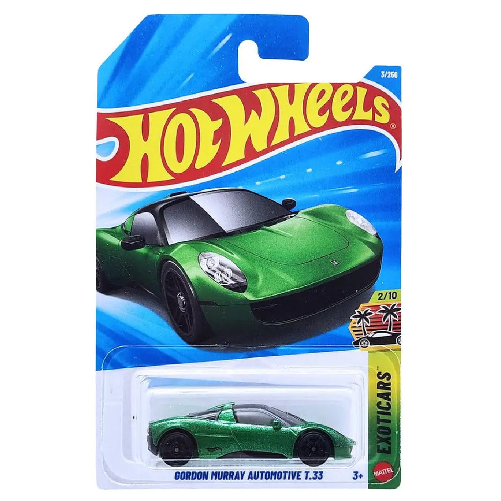 Hot Wheels Gordon Murray Automotive T.33 Green Exotics 3/250 – 1:64 Diecast Car