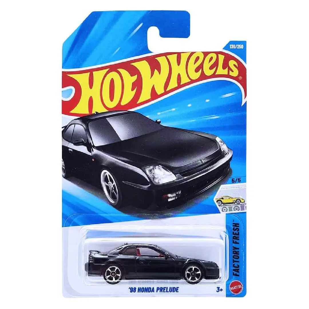 Hot Wheels '98 Honda Prelude Black Factory Fresh 136/250 1:64