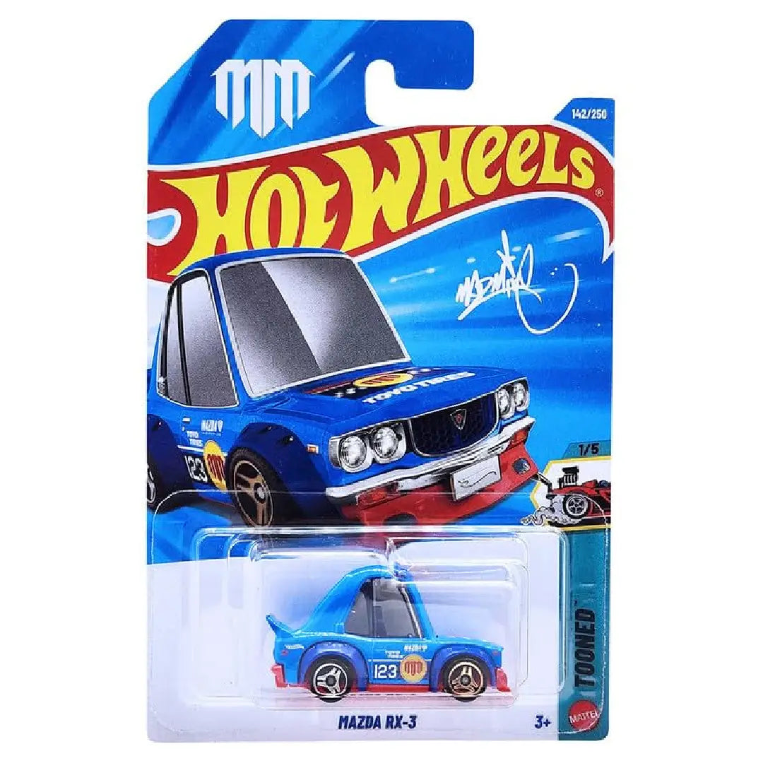 Hot Wheels Mazda RX-3 Tooned Blue 142/250 1:64 Diecast Car