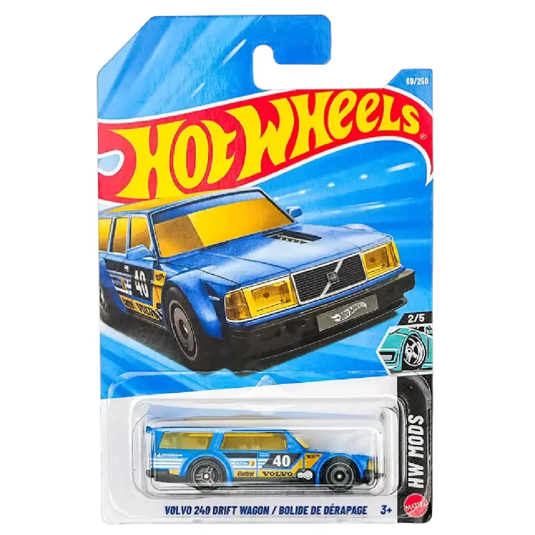 Hot Wheels Volvo 240 Drift Wagon Blue HW Mods 69/250 1:64